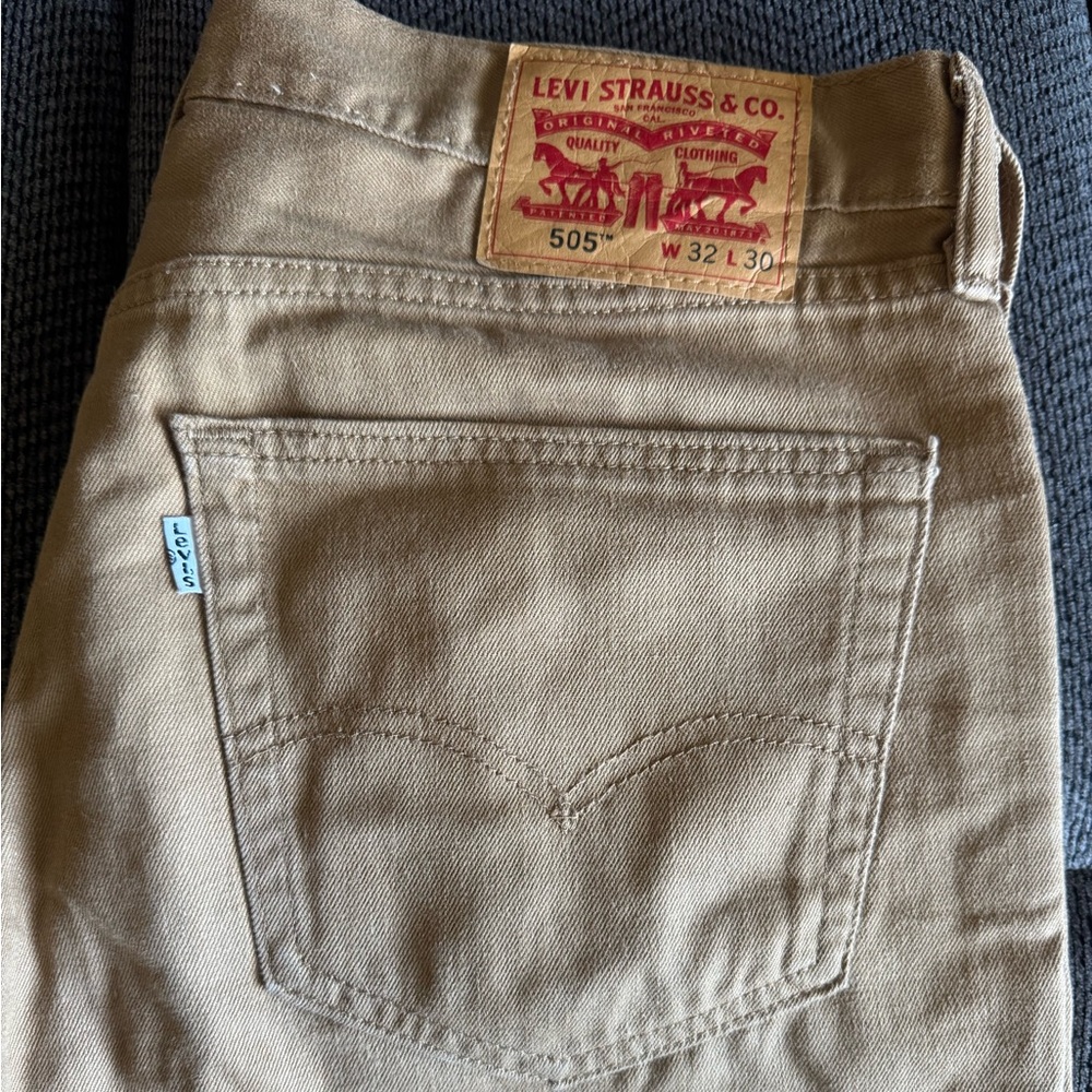 Levi's 505 Men's Khaki Straight Jeans Size 32 x 30